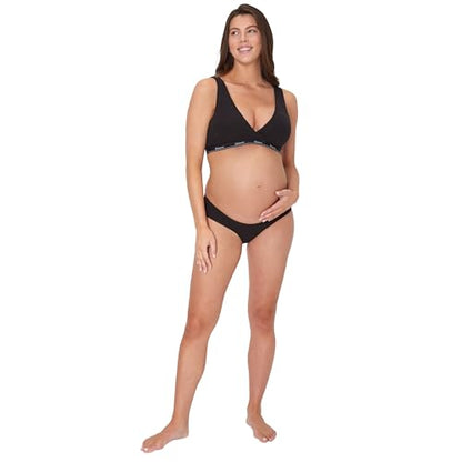 Hanes Women's Maternity Nursing Bra, Lounge Nursing Bralette, Moisture-Wicking, Odor Protection - color: Black, size: Small