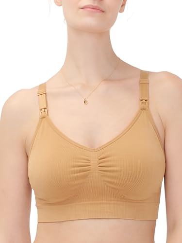 HATCH The Essential Nursing & Pumping Bra, Wireless & Seamless - color: Sand, size: Small