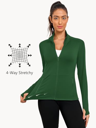 VUTRU Women's Workout Yoga Jacket Full Zip Running Athletic Track Jacket - color: A-green, size: X-Small