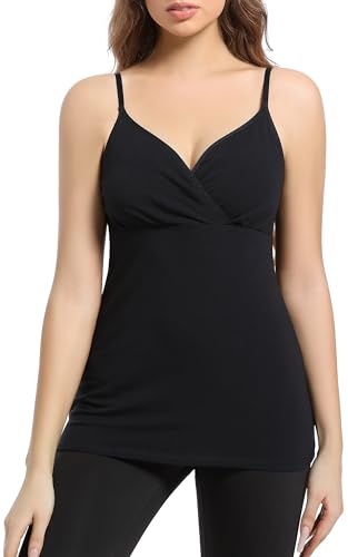 SUIEK 4 Pack Nursing Tank Tops Maternity Cami Cotton Breastfeeding Bralette - color: B-black+leaf+grey Print+burgundy 4pack, size: Medium
