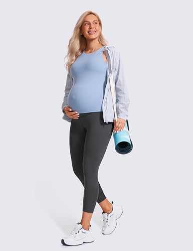 CRZ YOGA Maternity Capris Leggings 23" - color: Mysterious Grey, size: Small