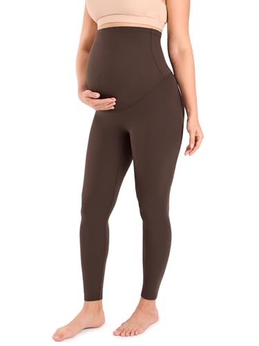 MOMANDA No Front Seam Maternity Leggings 28“ - color: Clay Brown, size: Small