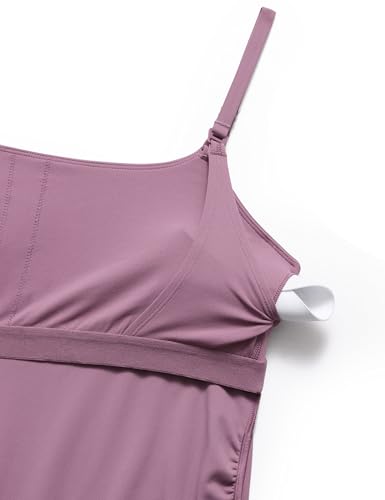 CRZ YOGA Maternity Nursing Tank Tops - color: Light Lavender, size: X-Large