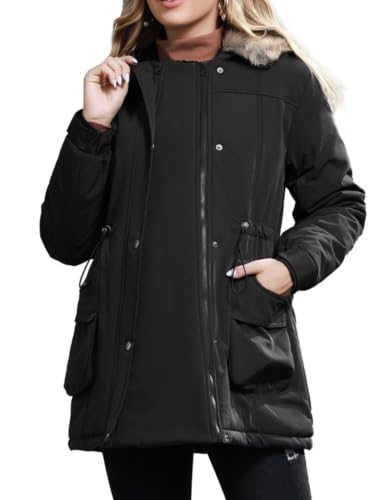 Maacie Maternity Winter Coat Baby Wearing Jacket 3 In 1 Outerwear - color: Black, size: Medium