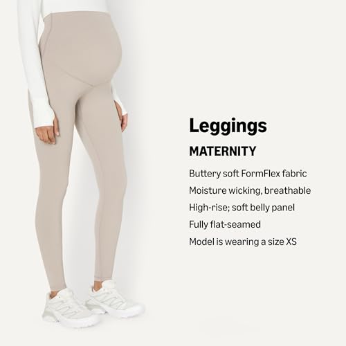 Amazon Essentials Women's Maternity High-Rise Over the Belly Formflex Full Length Legging, Soft, Moisture Wicking - color: Taupe, size: Medium