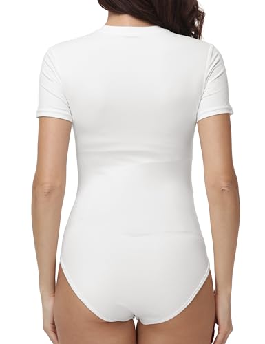 Women's Maternity Bodysuit Short Sleeve T Shirt - color: White, size: Large