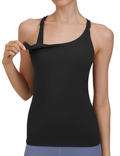 Nursing Tank Top Scoop Neck Pregnancy Camisoles Tanks - color: Black, size: Small