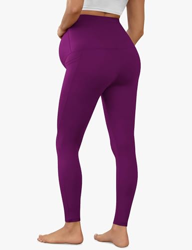 VALANDY Creamlush 2/4 Pack Maternity Leggings with Pockets Over the Belly - color: 4pack - Black/Dark Grey/Navy Blue/Plum Purple, size: X-Large