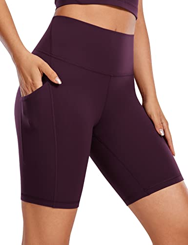 CRZ YOGA Butterluxe Biker Shorts Pockets 8" - color: Deep Purple, size: Medium