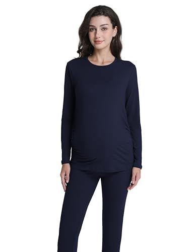 Women's Maternity Pajamas Sets 2 Piece Sleepwear - color: Navy Blue, size: Large