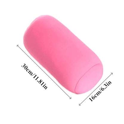 Microbead Bolster Pillow, 2 Pack Cylindrical Neck Roll Pillow, Soft Squishy Tube Cushion for Neck, Back, Lumbar Support, Office Napping, Travel, Home, Pink & Purple