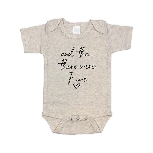 Surprise Pregnancy Announcement Infant Bodysuit, And Then There Were Five - color: Natural