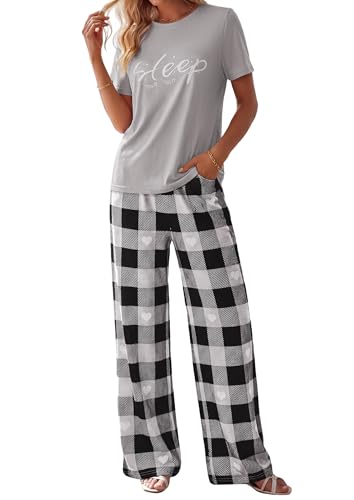 PRETTYGARDEN Pajamas for Women 2 Piece Lounge Set - color: Grey, size: X-Large
