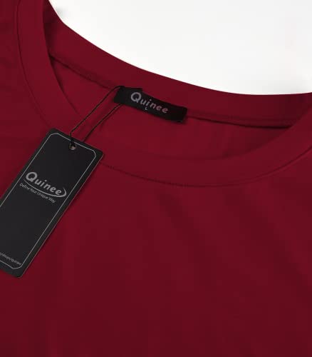 Quinee Women's Casual Button Side Nursing Tops Maternity Breastfeeding Tunic - color: Wine Red, size: Large
