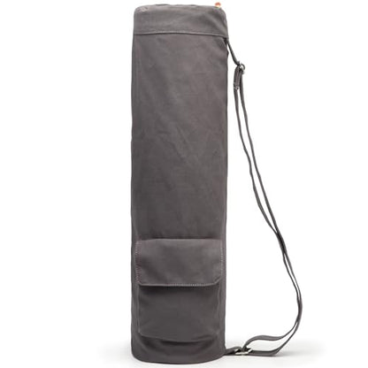 Yoga Mat Bag for Women & Men, Full-Zip Canvas Pilates Bag with Pockets - color: Grey-1