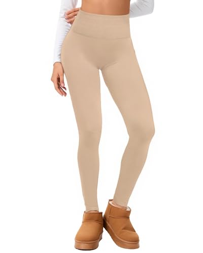 Hi Clasmix Seamless Fleece Lined Leggings Women - color: 02-nude, size: XX-Large