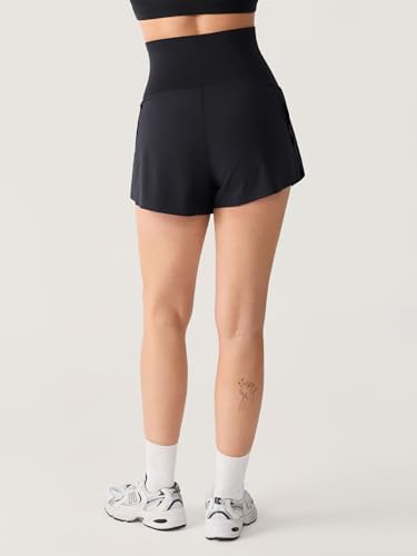 MOMANDA Athletic Maternity Dolphin Shorts 3" - color: Black, size: X-Small