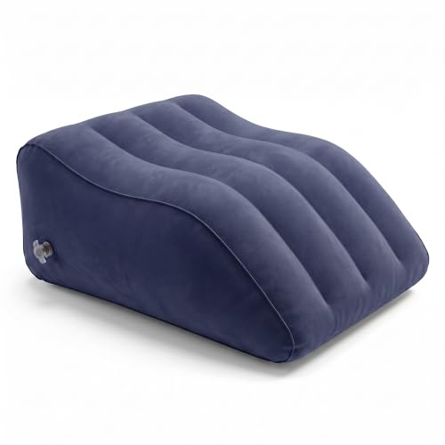 Inflatable Leg Elevation Pillow for Sleeping, Blood Circulation - color: Blue