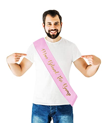 "Man Behind The Bump" Funny Baby Shower Sash for Daddy to Be, Baby Shower Party Decorations Gifts Supplies Dad to Be Baby Gender Reveal Ideas New Father Favors (Pink) - color: Pink