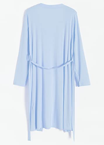 Latuza Women's Viscose Nursing Nightgown and Robe Set - color: Light Blue, size: Medium