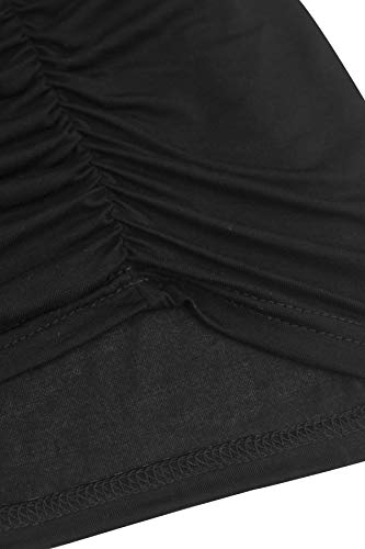 Smallshow Women's Maternity Tank Tops Sleeveless Ruched Pregnancy Clothes 3-Pack - color: Black/Light Grey/Grey Stripe, size: Medium