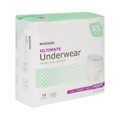 McKesson Ultimate Adult Incontinence Underwear, XL, Maximum, 68 in, 14 ct - size: X-Large (14 Count)