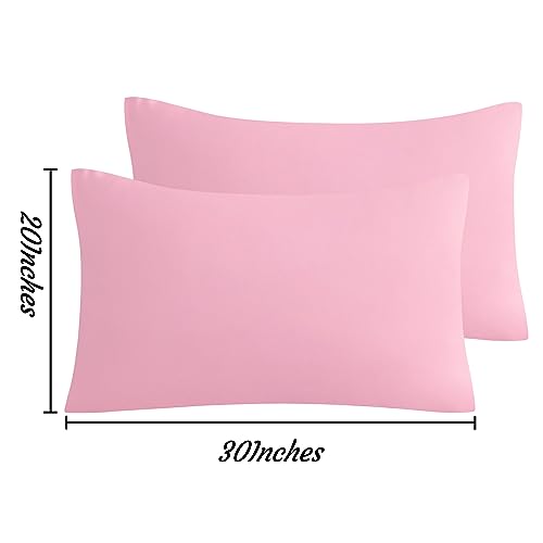 NTBAY Queen Microfiber Pillowcases, Set of 2, Pink - color: Pink, size: Queen (20"x30")