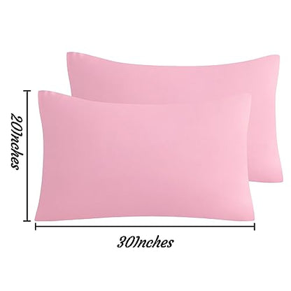 NTBAY Queen Microfiber Pillowcases, Set of 2, Pink - color: Pink, size: Queen (20"x30")