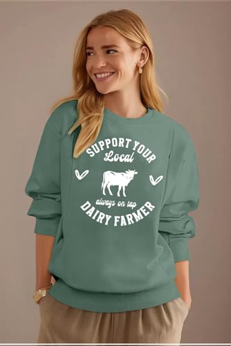 UNIQUEONE Nursing Sweatshirt Women Hidden Zip Breastfeeding Shirts - color: Green, size: Large