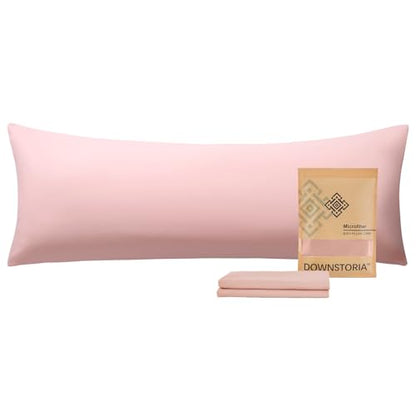 DOWNSTORIA Body Pillow Cover, Ultra Soft Microfiber Long Pillowcase, Envelope Closure Large Pillow Cases 20x54 inch (Pink) - color: Pink