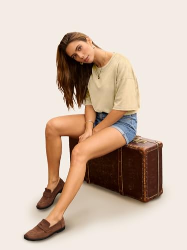 UNCLECAT Womens Oversized T Shirts Summer Trendy Short Sleeve Loose Fit Tee - color: Apricot, size: 3X-Large