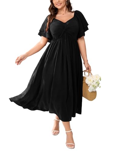 SCOMCHIC Women's Plus Size Cocktail Dress - color: Black, size: Large