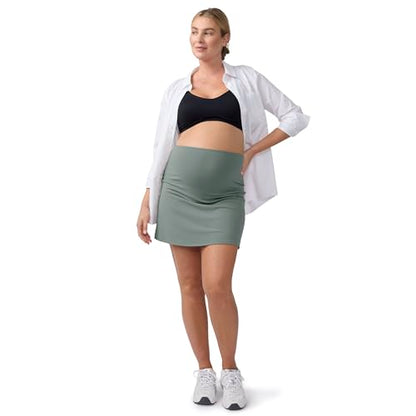 Ingrid & Isabel Basics Active Maternity Skort - color: Sage Green, size: Large