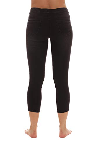 Just Love Women's Denim Wash Capri Jeggings - color: Black Denim Capri, size: Medium