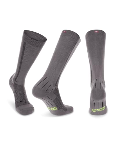 DANISH ENDURANCE Compression Socks, 21-26 mmHg, Circulation Aid, 1 & 2-Pack - color: Grey/Black, size: Medium