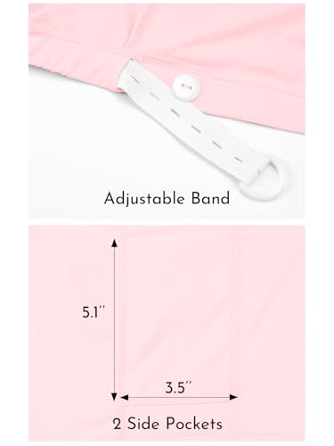 SHEKINI Women's Ruffle High Waist Maternity Swim Skirt - color: Pink, size: Small