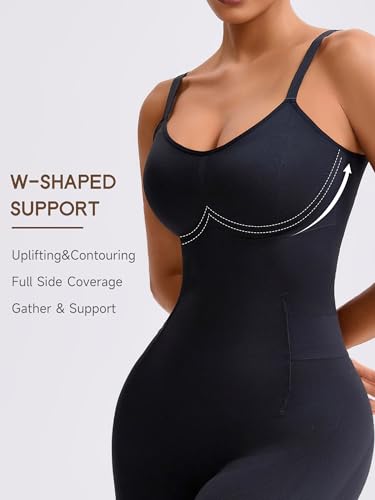 Bathroom Friendly Full Body Shapewear Bodysuit for Women - color: Black, size: 3X-Large