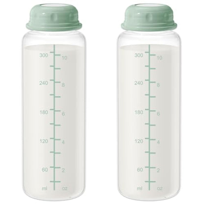 11oz Breastmilk Storage Bottles, BPA Free Narrow Neck Collection Bottle with Sealing Disk, Breast Milk Containers for Fridge & Momcozy Breast Milk Cooler 12oz, 2PCS - size: 11oz-2pcs