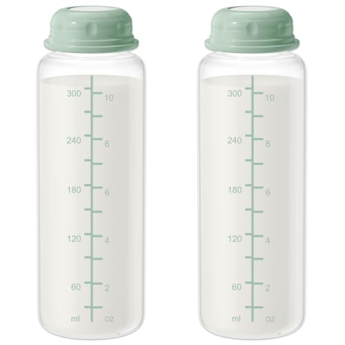 11oz Breastmilk Storage Bottles, BPA Free Narrow Neck Collection Bottle with Sealing Disk, Breast Milk Containers for Fridge & Momcozy Breast Milk Cooler 12oz, 2PCS - size: 11oz-2pcs