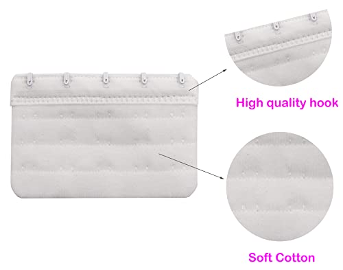 Tamlien Bra Extender 2 Hook/3 Hook/4 Hook/5 Hook, Soft and Comfortable Bra Extension - color: Bra Extender 5 Hooks-white-4