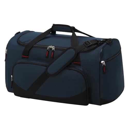 45L Gym Sport Duffle Bag for Men, Navy Blue - color: Navy Blue