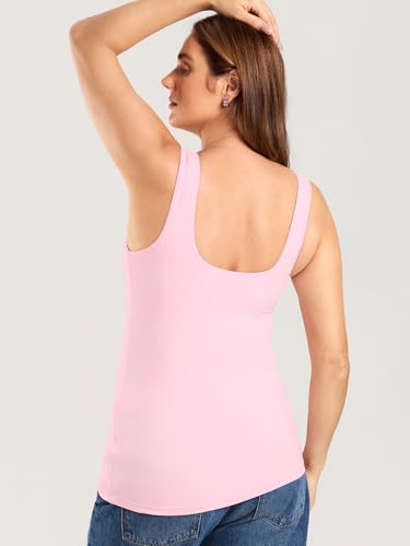 MOMANDA Maternity Nursing Tank Tops - color: Sweet Pink, size: Medium