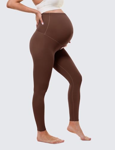 Buttergene Maternity No Front Seam Legging 25" - color: Hot Fudge Brown, size: Medium
