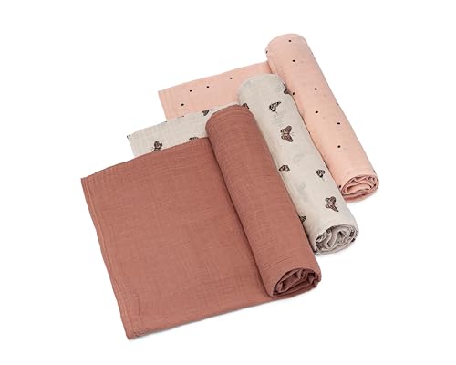 Parker Baby Co. Soft Muslin Baby Swaddle Blankets, 3 Pack - Butterfly Set - color: Butterfly
