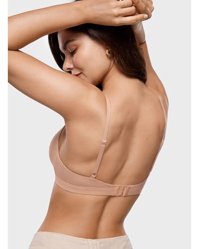INLYRIC Women's Triangle Bralette Unlined - color: Cream Coffee, size: Large