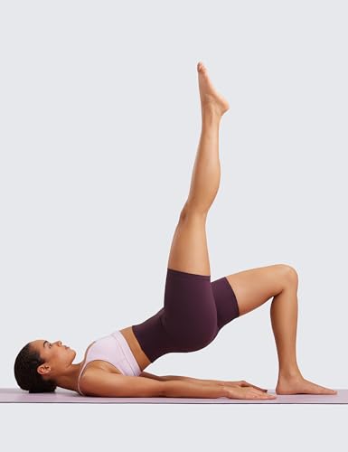 CRZ YOGA Super High Waist Biker Shorts 6" - color: Deep Purple, size: Small