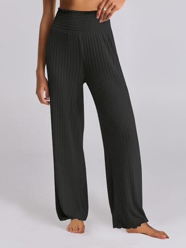 ANRABESS Women 2 Piece Lounge Pajamas Sets Casual Fall Outfits - color: Black, size: Large