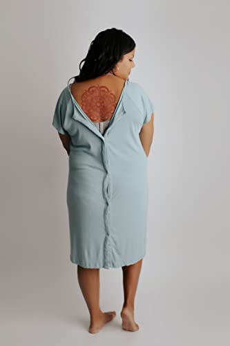Three Little Tots Plus Size Labor and Delivery Hospital gown Maternity Nursing Nightgown Multi - color: Blue Bird, size: Small-Medium
