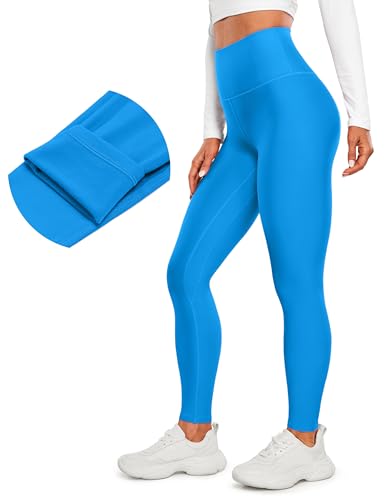 CRZ YOGA Fleece Thermal Leggings 28'' - color: Madagascar Blue, size: Large