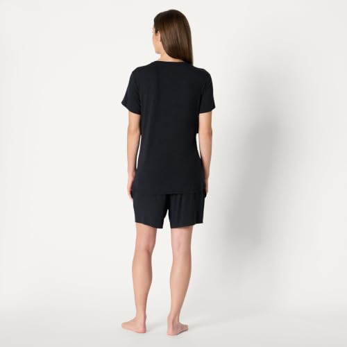 Amazon Essentials Women's Soft Modal Nursing Maternity Sleepwear Pajama Set with Shorts - color: Black, size: Small
